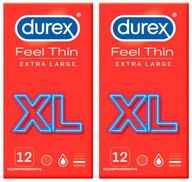 Durex FEEL THIN XL kondómy, väčšia veľkosť, 24 ks extra zvlhčené