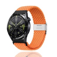 22 MM REMienok NYLONOVÁ ELASTICKÁ ORANŽOVÁ SPONKA PRE HODINKY SMARTWATCH