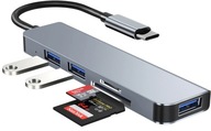 HUB ADAPTÉR 5V1 USB-C USB 3.0 TYP SD / TF ČÍTAČKA