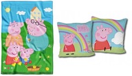 PEPPA DEKA PIG 150x200 KORALOVÁ VEĽKÁ PEKNÁ + VANKÚŠ 40x40 PRE DIEŤA