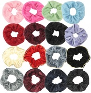 SCRUNCHIES VELVET HAIR RIES 16 KUSOV SADA