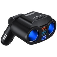 Bluetooth rozbočovač cigaretového zapaľovača 90W 12V/24V