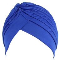 Tmavo modrý šatkový turban na chemoterapiu