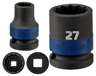 KING TONY nástrčný kľúč SHORT IMPACT 1/2" 12-STRANNÝ 27 x 44 mm Cr-Mo PRO