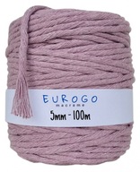 Krútená bavlnená šnúra Macrame, ekologický vres, 100 m, 5 mm