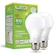 2x LED žiarovka 9W Twilight Motion Sensor HEAT