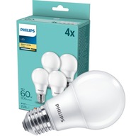 4x E27 A60 LED žiarovka 8W = 60W 806lm 2700K Teplá PHILIPS