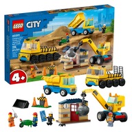 Nákladné autá a žeriav LEGO City s demoličnou guľou. 60391