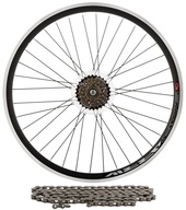 28 ALU zadné koleso + 6-rýchlostná voľnobežka Shimano + reťaz