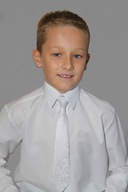Biela chlapčenská žakárová spoločenská kravata