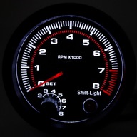 3,75 palcový čierny tachometer do auta 0-8000