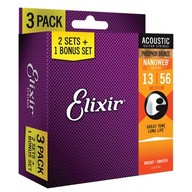 3PACK Elixir NanoWeb fosforové bronzové struny 13-56 (16546)