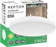 Okrúhle biele LED stropné svietidlo NEPTUN 24W 28cm IP64