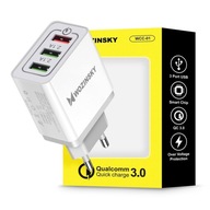 RÝCHLE NABÍJANIE QC 3.0 RÝCHLA NABÍJAČKA 3x USB 30W