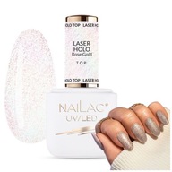 NaiLac Top Hybrid Laser Holo Rose Gold častice