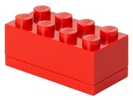 Červená mini krabička, 8 kociek LEGO, univerzálna