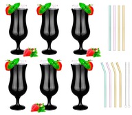 6x POKAL BLACK COCKTAIL 420ml + 8x SKLENENÉ TUBY