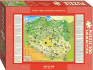 Puzzle pre deti s mapou Poľska 200 dielikov, náučný ArtGlob PUZZLE 200