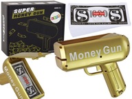 Streľba z Money Gun Gold Launcher Bankovky z Money Gun