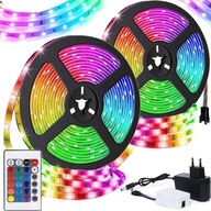 FAREBNÝ LED PÁS 10M RGB SET S DIAĽKOVÝM OVLÁDANÍM 2x 5M