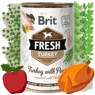 Brit Fresh Turkey Mokré krmivo pre psov s hráškom 12 x 400g Morka