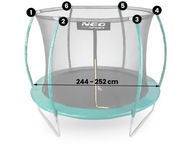 Vnútorná sieť pre 252 cm 8ft Neo-Sport trampolíny