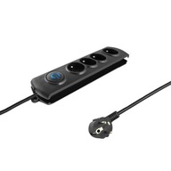 Qoltec Anti-surge power strip / 4 zásuvky / 1,5 m / Black