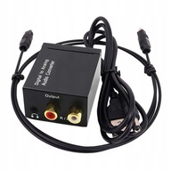 Koaxiálny audio prevodník Toslink - 2x RCA + mini jack (digitálny -> analógový)