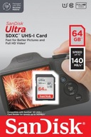 Pamäťová karta SanDisk Ultra SDXC 64 GB 140 MB/s