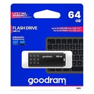 Goodram USB flash disk, USB 3.0, 64GB, UME3, čierny, UME3-0640K0R11, USB A,