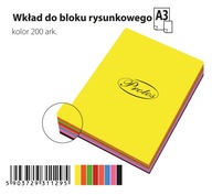 Farebný blok na kreslenie, vložka A3/200 listov. Protos