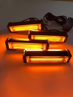 4x Oranžová výstražná lampa 12-24V LED 4x20W