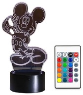 3D LED LAMPA MICKEY MINNIE MOUSE COLOR + USB DIAĽKOVÉ OVLÁDANIE