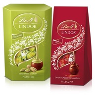 Lindt pralinková sada LINDOR pralinky mliečne čokolády 100g pistácie 200g