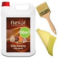 Ľanový olej Flexol, prírodná impregnácia dreva, 5 l + kefa + handrička