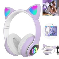 BEZDRÔTOVÉ SLÚCHADLÁ, SKLADACIE SLÚCHADLÁ BLUETOOTH S LED OSVETLENIE CAT EAR