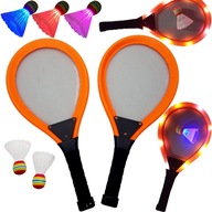 BADMINTON ŽIARIACI SET DO HRY Plážové pádla rakety Športový set