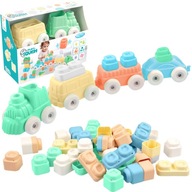 SENSORY TRAIN + SOFT BLOCKS PLAY SQUISH MOCHTOYS SET Polish