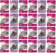 Mokré krmivo pre mačky Super Benek Cat Sachets Mix of Flavors 24x100g