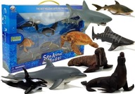 Vzdelávacie figúrky Morské živočíchy 8 kusov Žraloky Tuleň Delfín Mrož Žltý