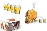 Carafpo Skull 550 ml+okuliare lebky 4 ks Darčekové narodeninové okno Sill