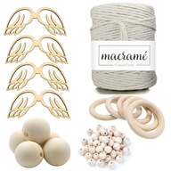 SET DREVENÉ ANJELSKÉ KRÍDLA MACRAME