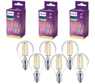 6x E14 PHILIPS LED žiarovka 4W = 40W FILAMENT RETRO