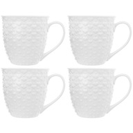 4x Veľká súprava hrnčekov na kávu BIELY MUGS na čaj