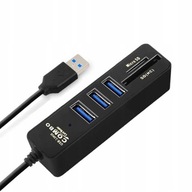 HUB 3x USB 2.0 + SD TF ČÍTAČKA KARIET PLITTER