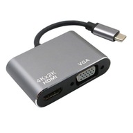 Adaptér USB-C USB3.1 - Adaptér VGA HDMI 4K