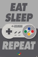 Plagát Nintendo Eat Sleep SNES Repeat 61x91,5 cm