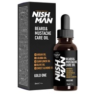 NISHMAN OLEJ NA bradu a fúzy ZLATÝ JOJOBOVÝ OLEJ ARGAN MANDLE 30ml