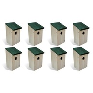 vidaXL Birdhouses 8 ks Borovicové drevo