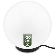 Záhradná lampa BIELA ​​GUĽA 20CM UZEMNENÁ pre LED E27 OUTDOOR IP65 UV